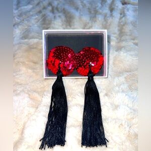 Elegant Red Sequin Nipple Tassels!